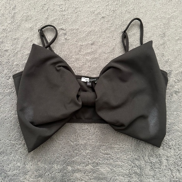 Fashion Nova Birthday Girl Bow Top - Black - Picture 1 of 7